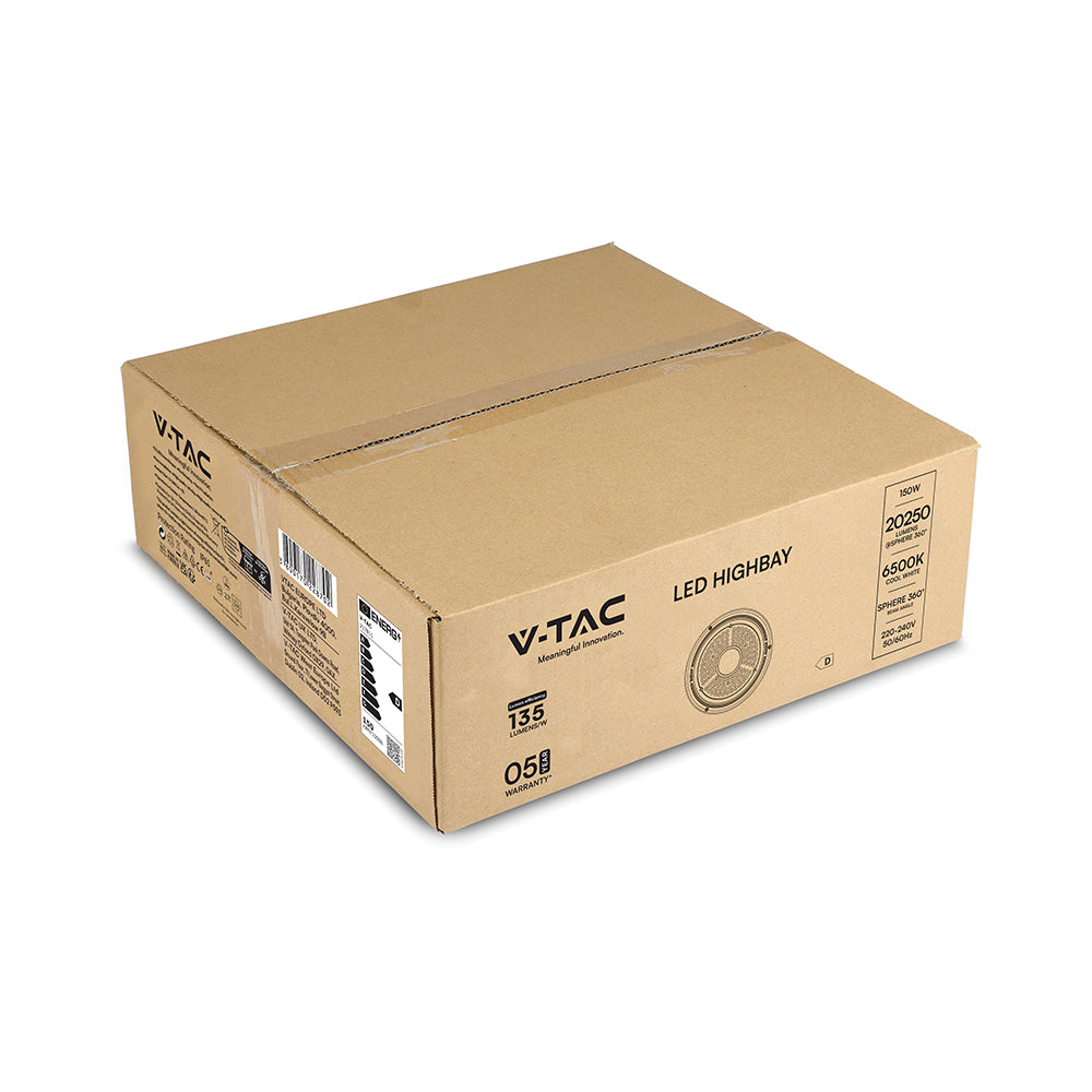 150W Oprawa Highbay VALTRO /Barwa:6500K / Wydajność: 135lm/w / Obudowa: Czarna / Kąt 90'