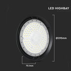 150W Oprawa Highbay VALTRO /Barwa:6500K / Wydajność: 135lm/w / Obudowa: Czarna / Kąt 90'