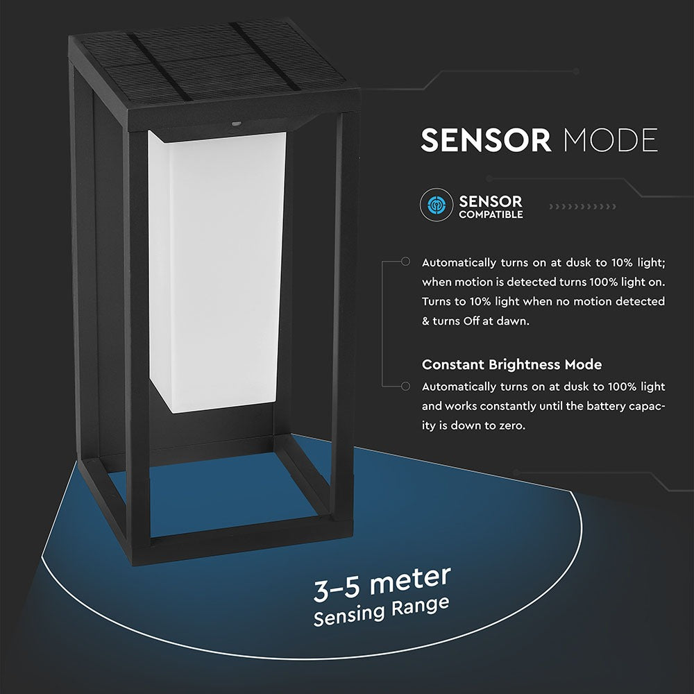 2W Lampa ścienna LED solarna / Chip SAMSUNG / Barwa:3000K / Obudowa: Szara
