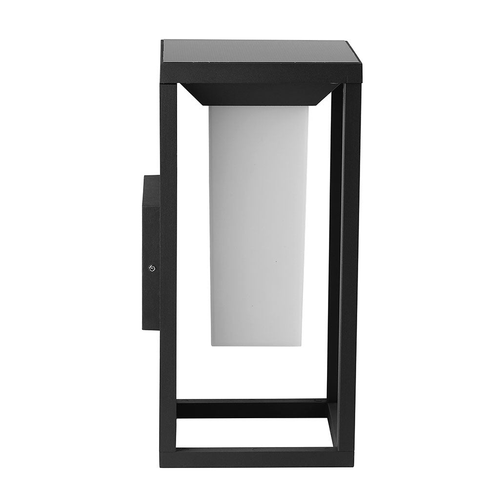 2W Lampa ścienna LED solarna / Chip SAMSUNG / Barwa:3000K / Obudowa: Szara