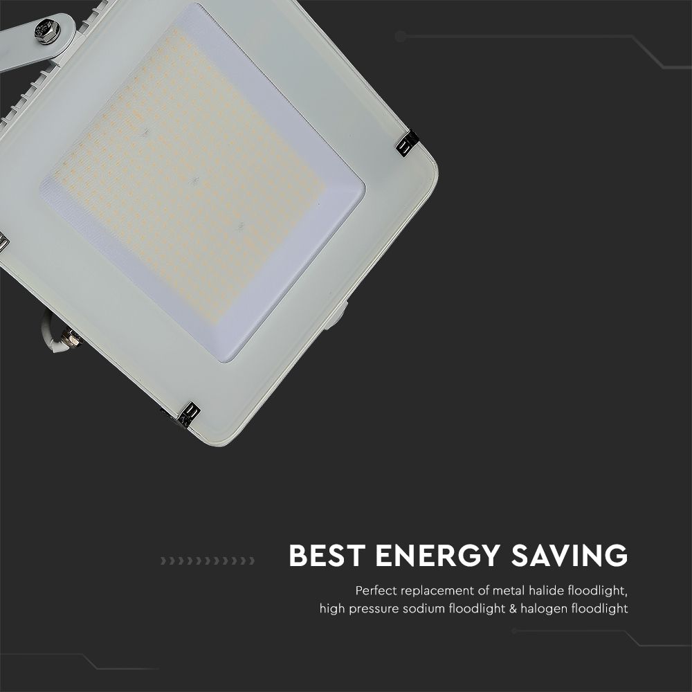 200W Naświetlacz LED SMD / Chip SAMSUNG / Barwa:4000K / Obudowa: Biała / Wydajność: 115lm/w