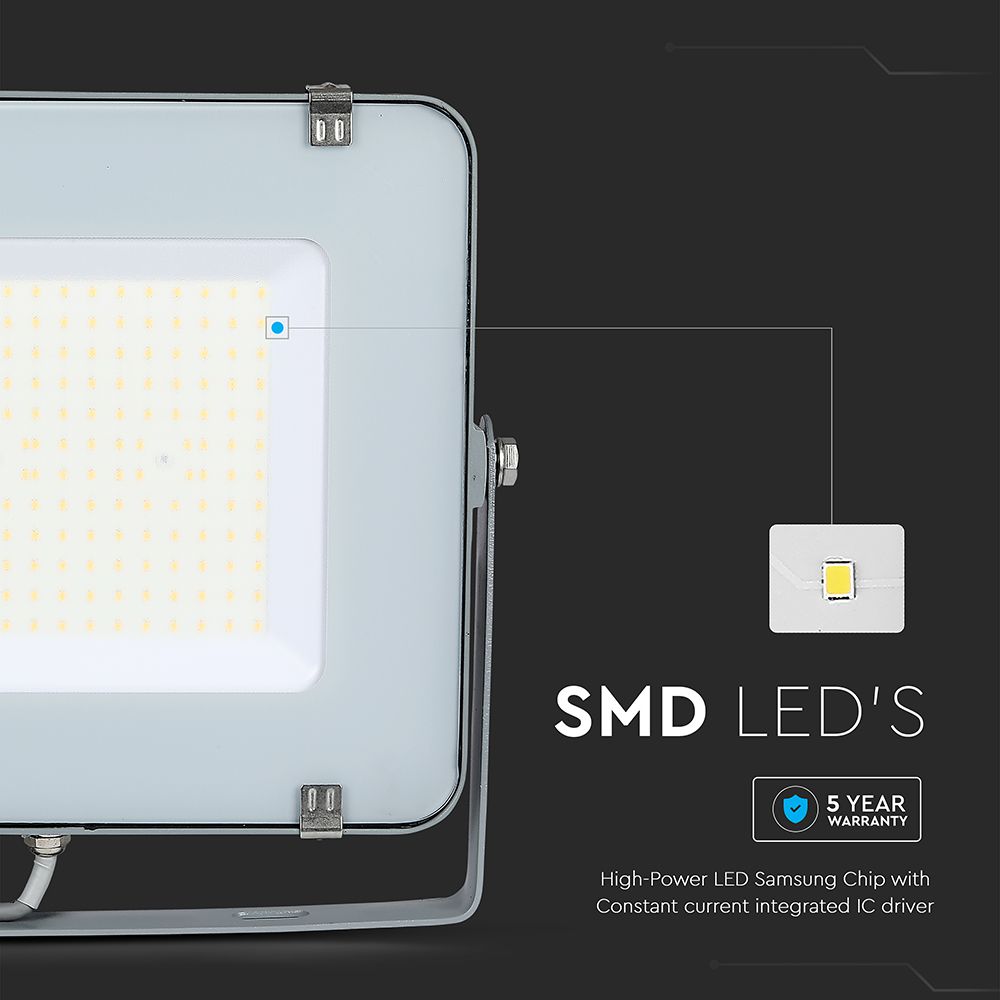 200W Naświetlacz LED SMD / Chip SAMSUNG / Barwa:4000K / Obudowa: Szara / Wydajność: 115lm/w
