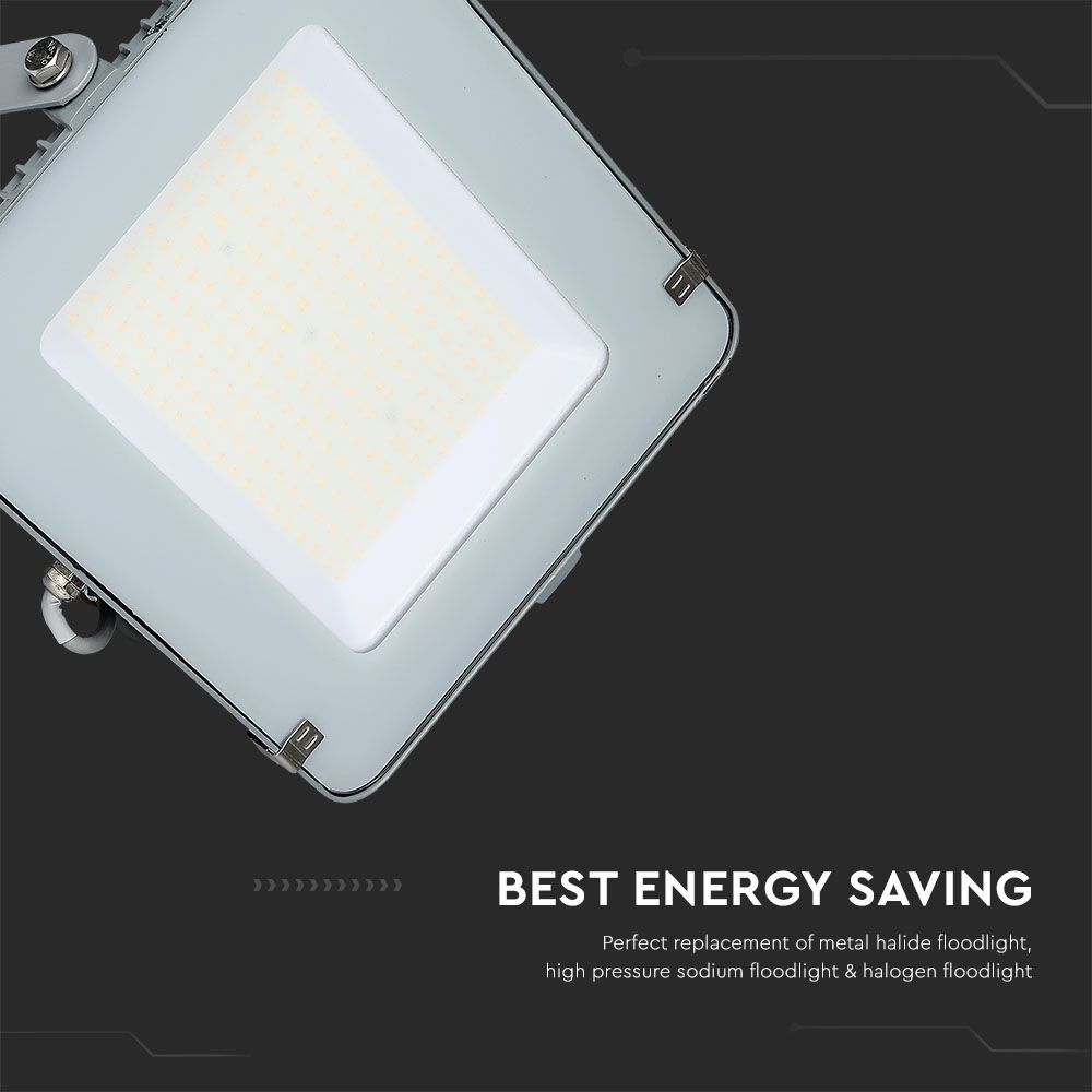 300W Naświetlacz LED SMD / Chip SAMSUNG / Barwa:6500K / Obudowa: Szara / Wydajność: 115lm/w