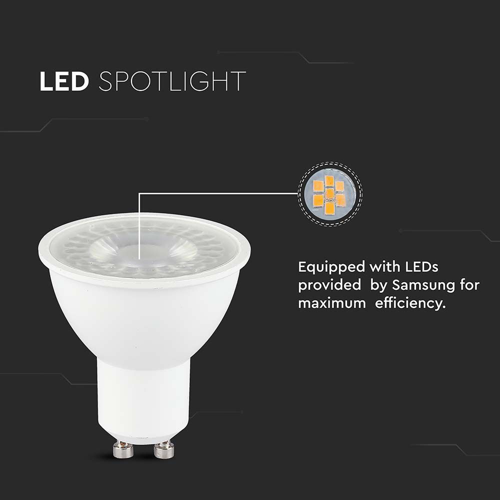 4.5W GU10 Żarówka LED / Chip SAMSUNG / Barwa:4000K / Trzonek:GU10