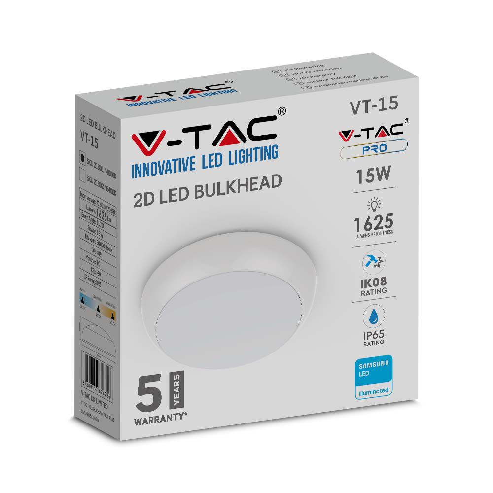 15W Plafon LED / Chip SAMSUNG / Barwa:4000K / IP65