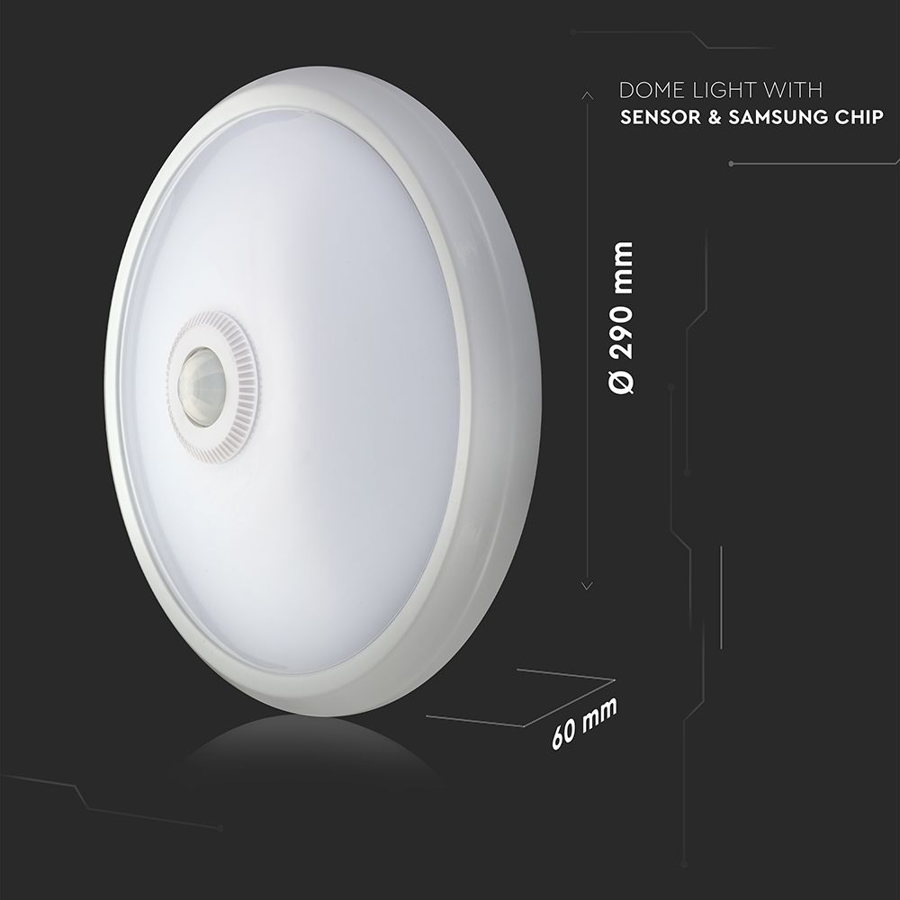 12W Plafon LED z czujnikiem PIR / Chip SAMSUNG / Barwa:4000K