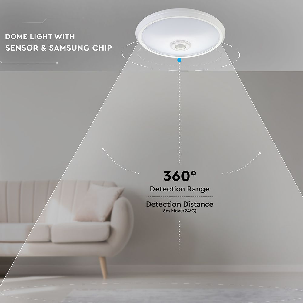 12W Plafon LED z czujnikiem PIR / Chip SAMSUNG / Barwa:6400K