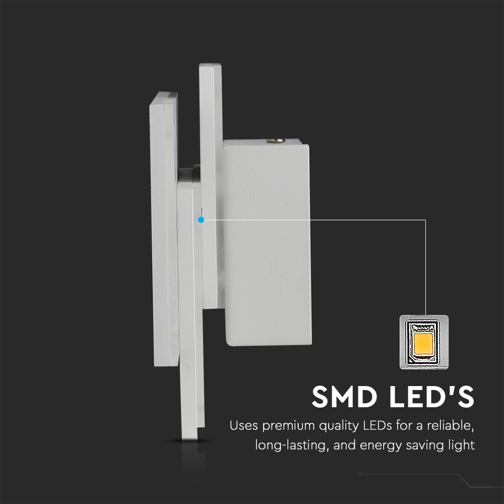 12W Lampa ścienna LED / Barwa:3000K / IP20 / Obudowa: Biała