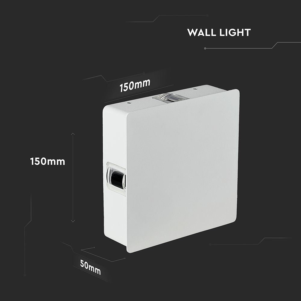 4W Lampa ścienna LED / Barwa:4000K / IP65 / Obudowa: Biała / Kwadratowa