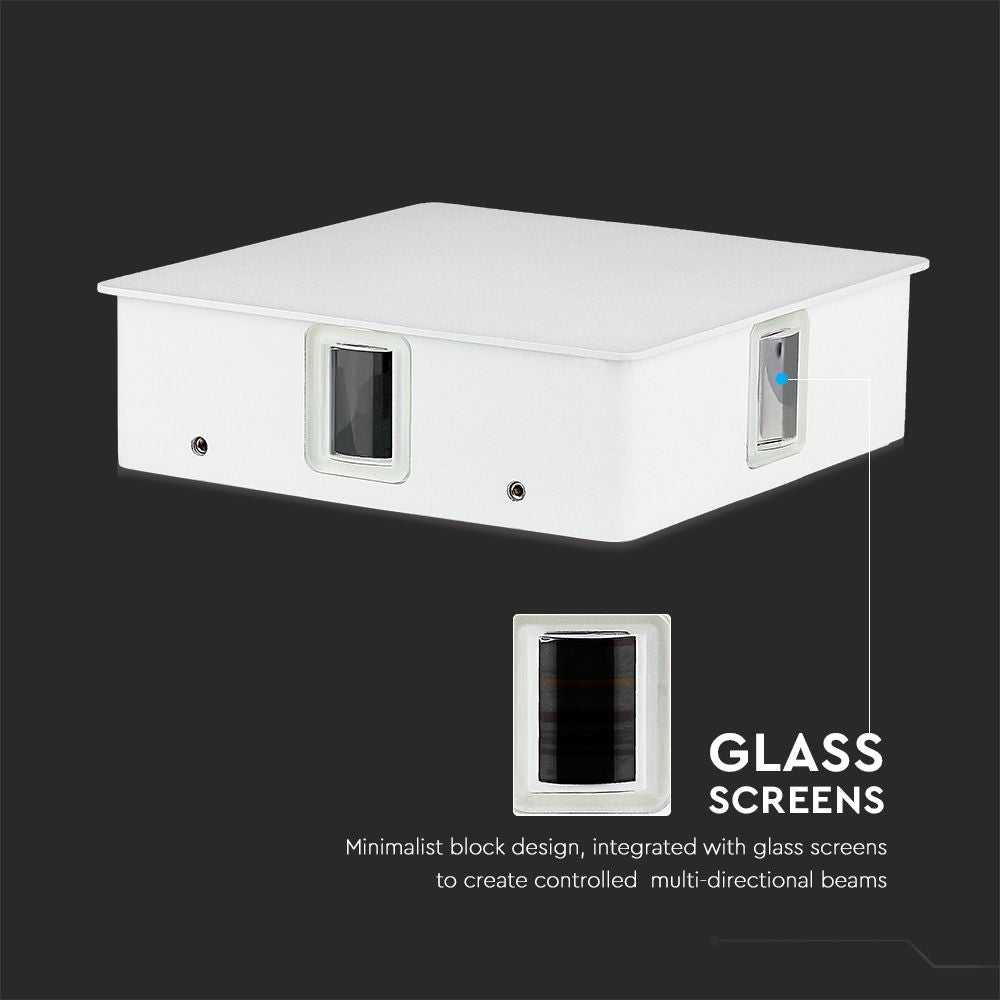 4W Lampa ścienna LED / Barwa:4000K / IP65 / Obudowa: Biała / Kwadratowa