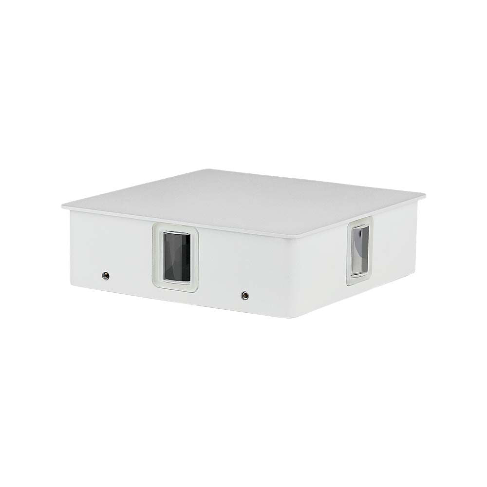 4W Lampa ścienna LED / Barwa:4000K / IP65 / Obudowa: Biała / Kwadratowa