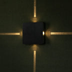 4W Lampa ścienna LED / Barwa:3000K / IP65 / Obudowa: Czarna / Kwadratowa