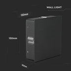 4W Lampa ścienna LED / Barwa:3000K / IP65 / Obudowa: Czarna / Kwadratowa
