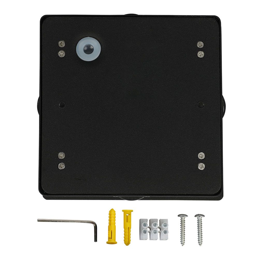 4W Lampa ścienna LED / Barwa:3000K / IP65 / Obudowa: Czarna / Kwadratowa