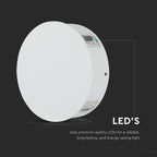 4W Lampa ścienna LED / Barwa:4000K / IP65 / Obudowa: Biała / Okrągła