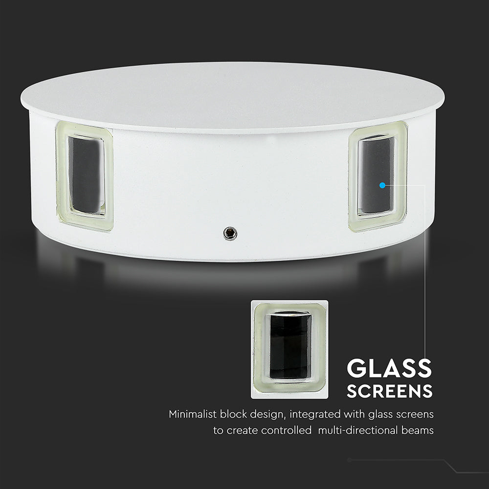 4W Lampa ścienna LED / Barwa:4000K / IP65 / Obudowa: Biała / Okrągła