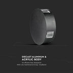 3W Lampa ścienna LED / Barwa:3000K / IP65 / Obudowa: Czarna / Okrągła