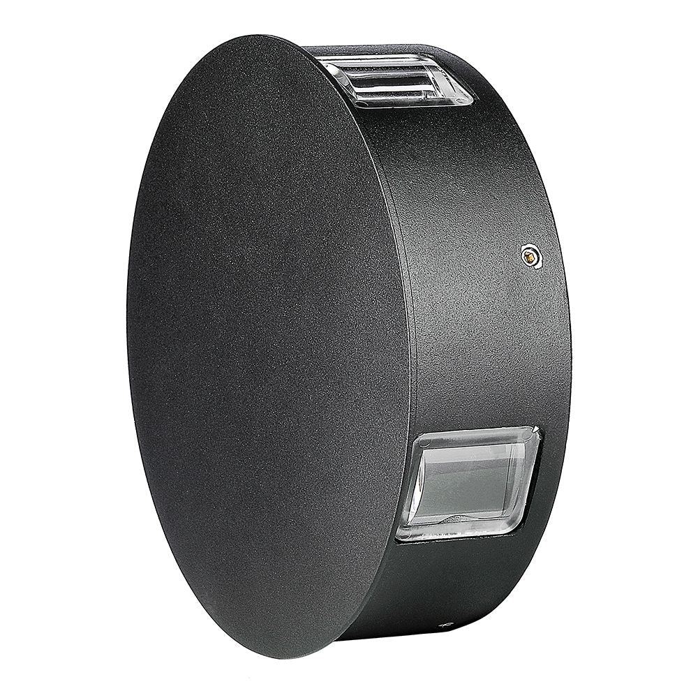 3W Lampa ścienna LED / Barwa:3000K / IP65 / Obudowa: Czarna / Okrągła