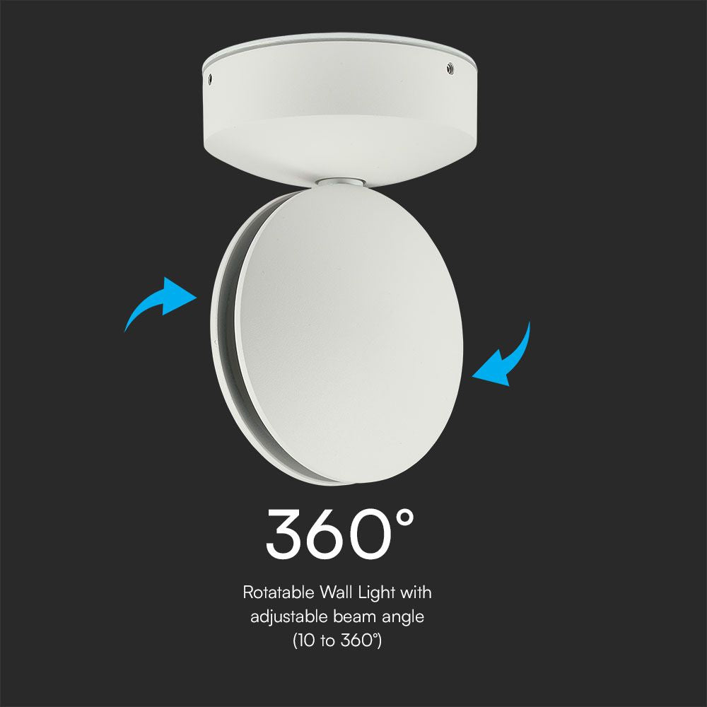 6W Lampa ścienna LED / Barwa:3000K / IP65 / Obudowa: Biała