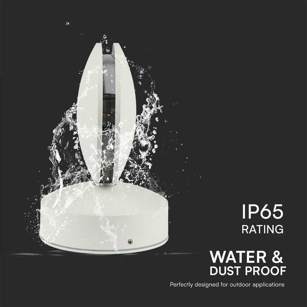 6W Lampa ścienna LED / Barwa:3000K / IP65 / Obudowa: Biała