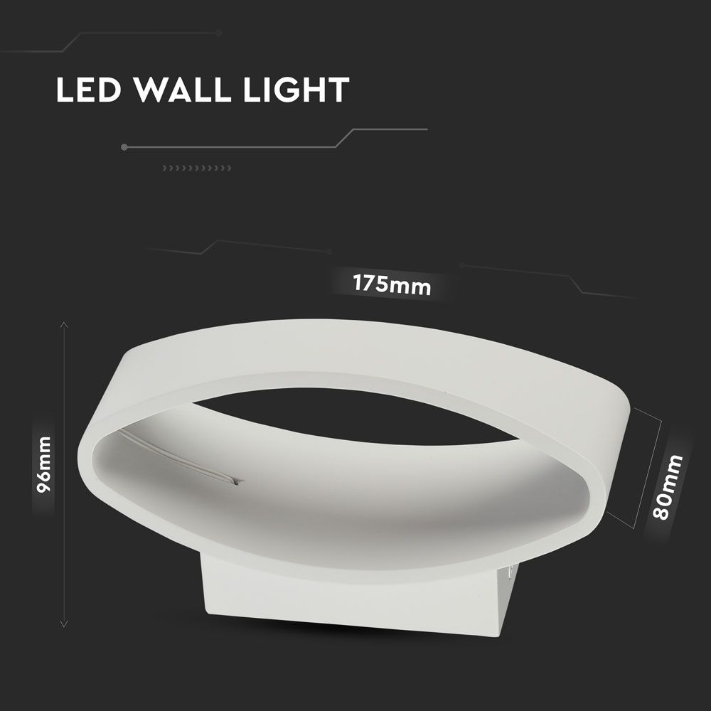 5W Lampa ścienna LED / Barwa:4000K / Obudowa: Biały / IP20