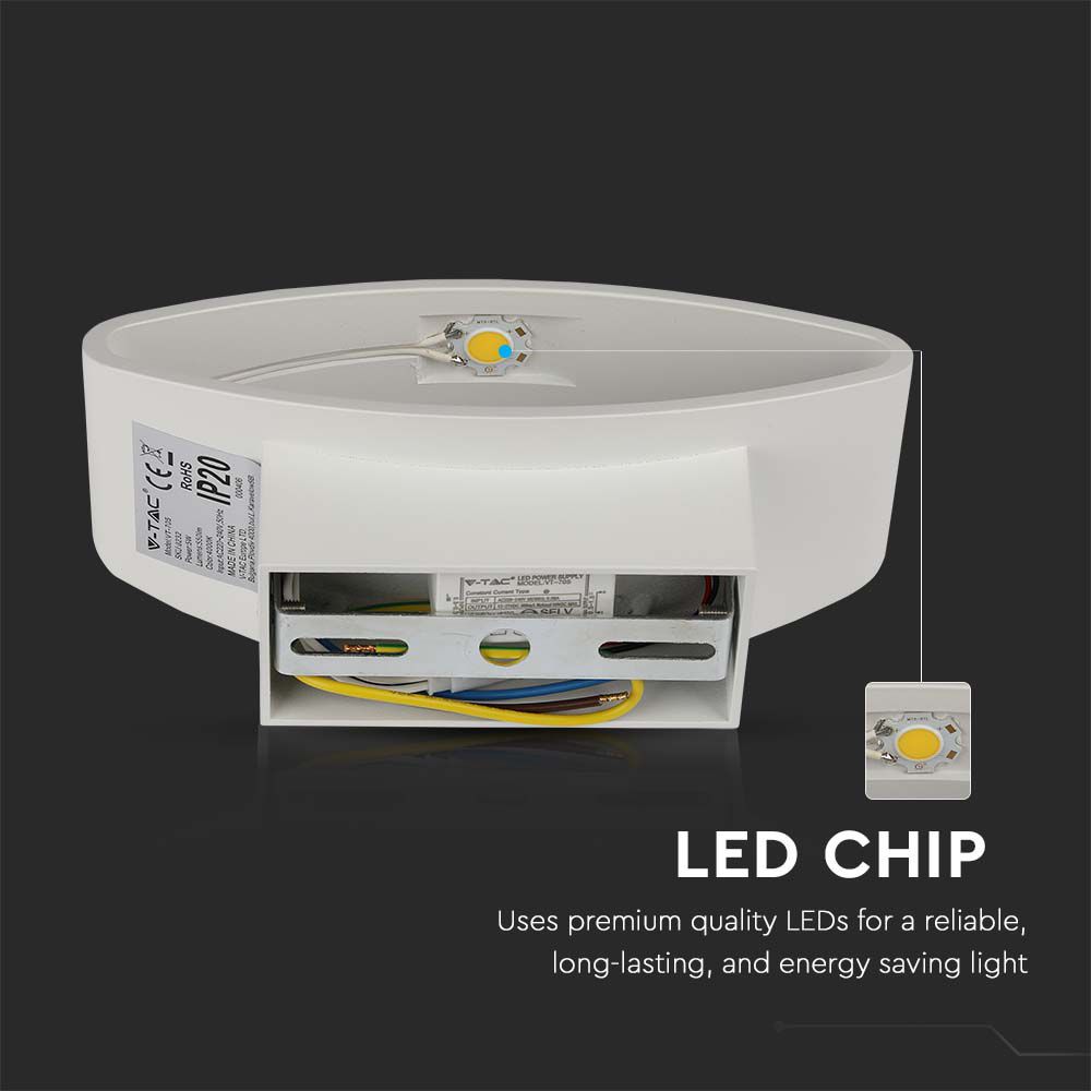 5W Lampa ścienna LED / Barwa:4000K / Obudowa: Biały / IP20