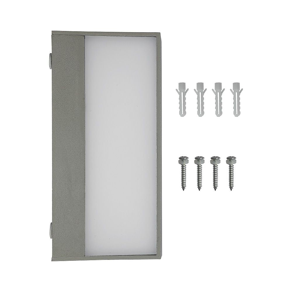 9W Lampa ścienna LED / Kierunek: Góra-Dół / Barwa:4000K / Obudowa: Szary