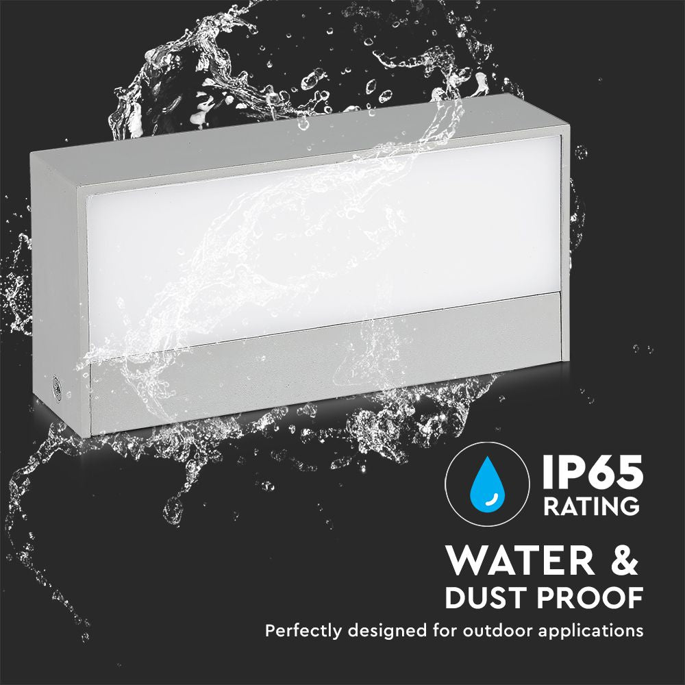 12W Lampa ścienna LED / Kierunek: Góra-Dół / Barwa:4000K / Obudowa: Szara