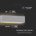 12W Lampa ścienna LED / Kierunek: Góra-Dół / Barwa:3000K / Obudowa: Szara