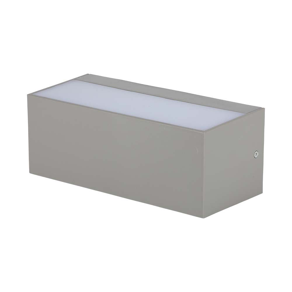 12W Lampa ścienna LED / Kierunek: Góra-Dół / Barwa:6400K / Obudowa: Szara