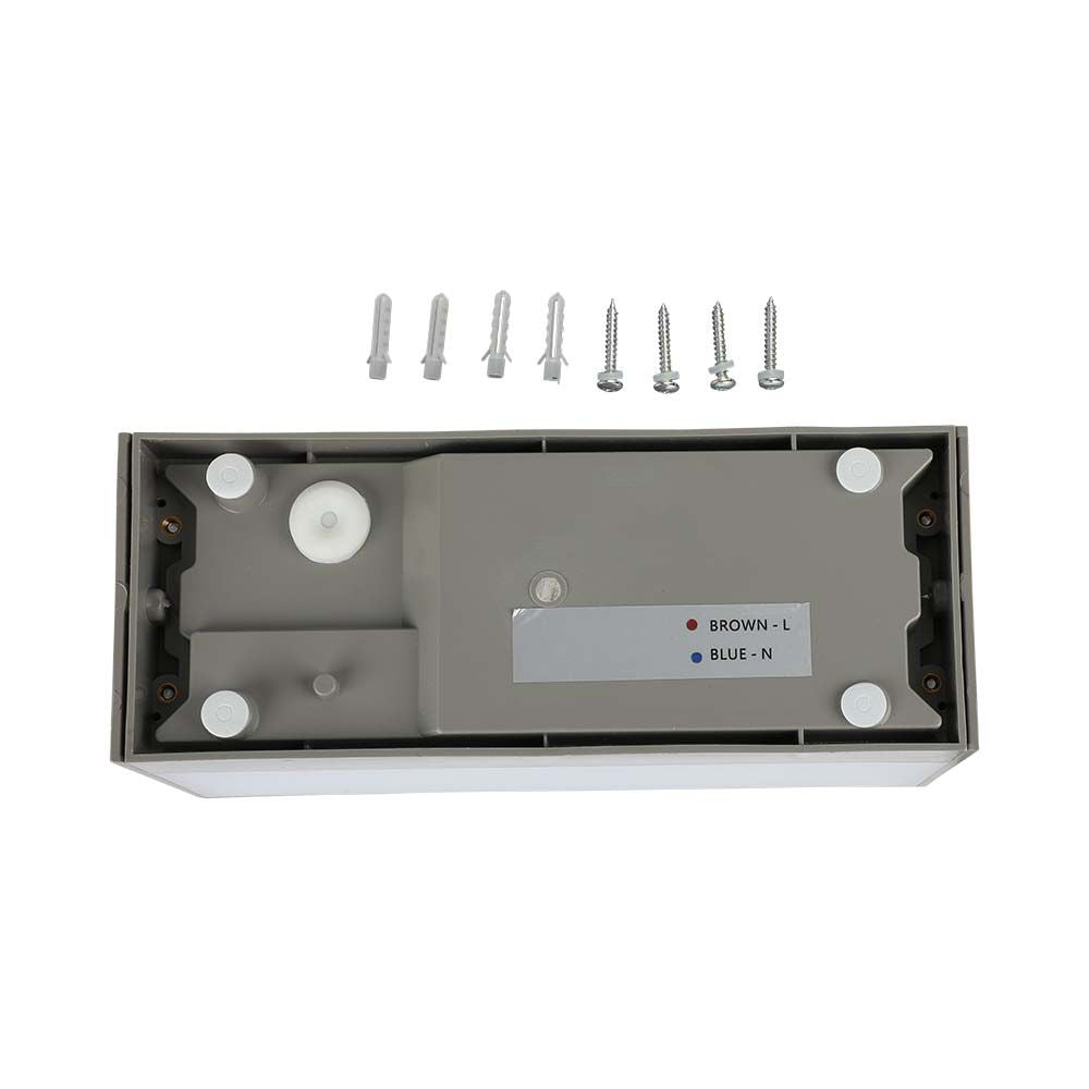 12W Lampa ścienna LED / Kierunek: Góra-Dół / Barwa:4000K / Obudowa: Szara