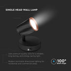 5W Kinkiet LED / Barwa: 4000K / Czarny - Pierścień miedź