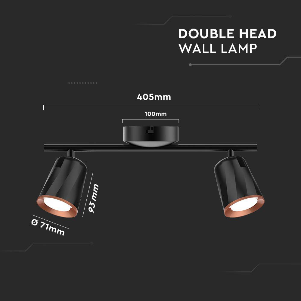 10W Lampa sufitowa / Barwa:4000K / Czarny - Pierścień miedź