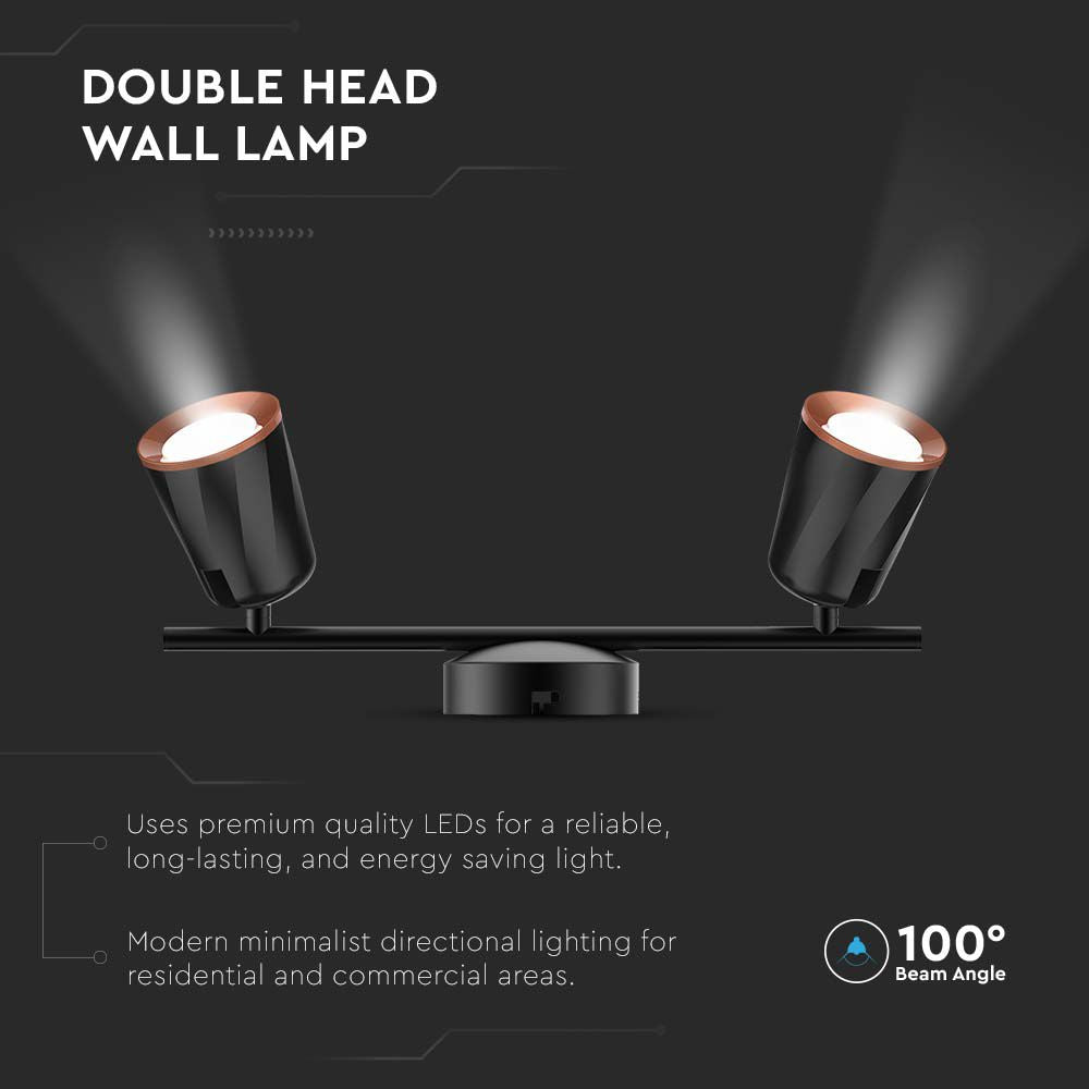 10W Lampa sufitowa / Barwa:4000K / Czarny - Pierścień miedź