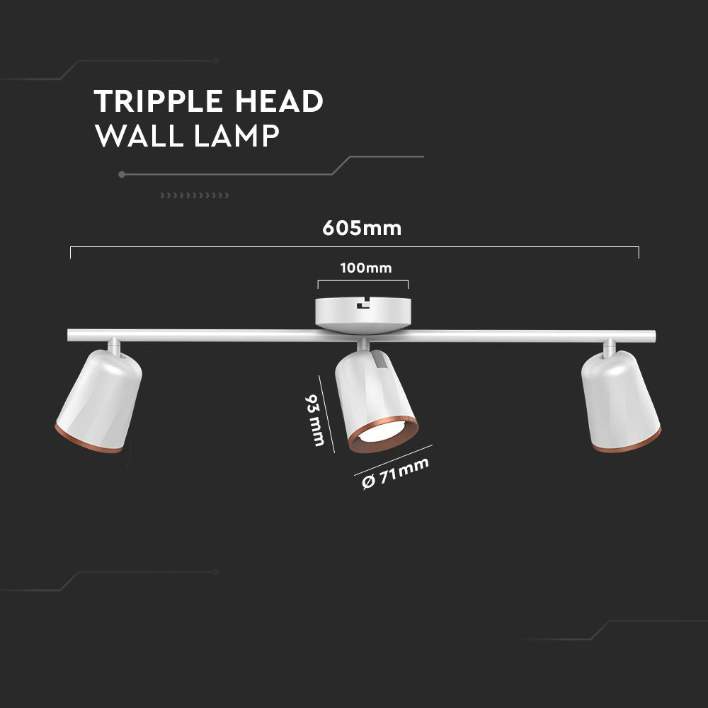 15W Lampa sufitowa / Barwa:3000K / Biały - Pierścień miedź