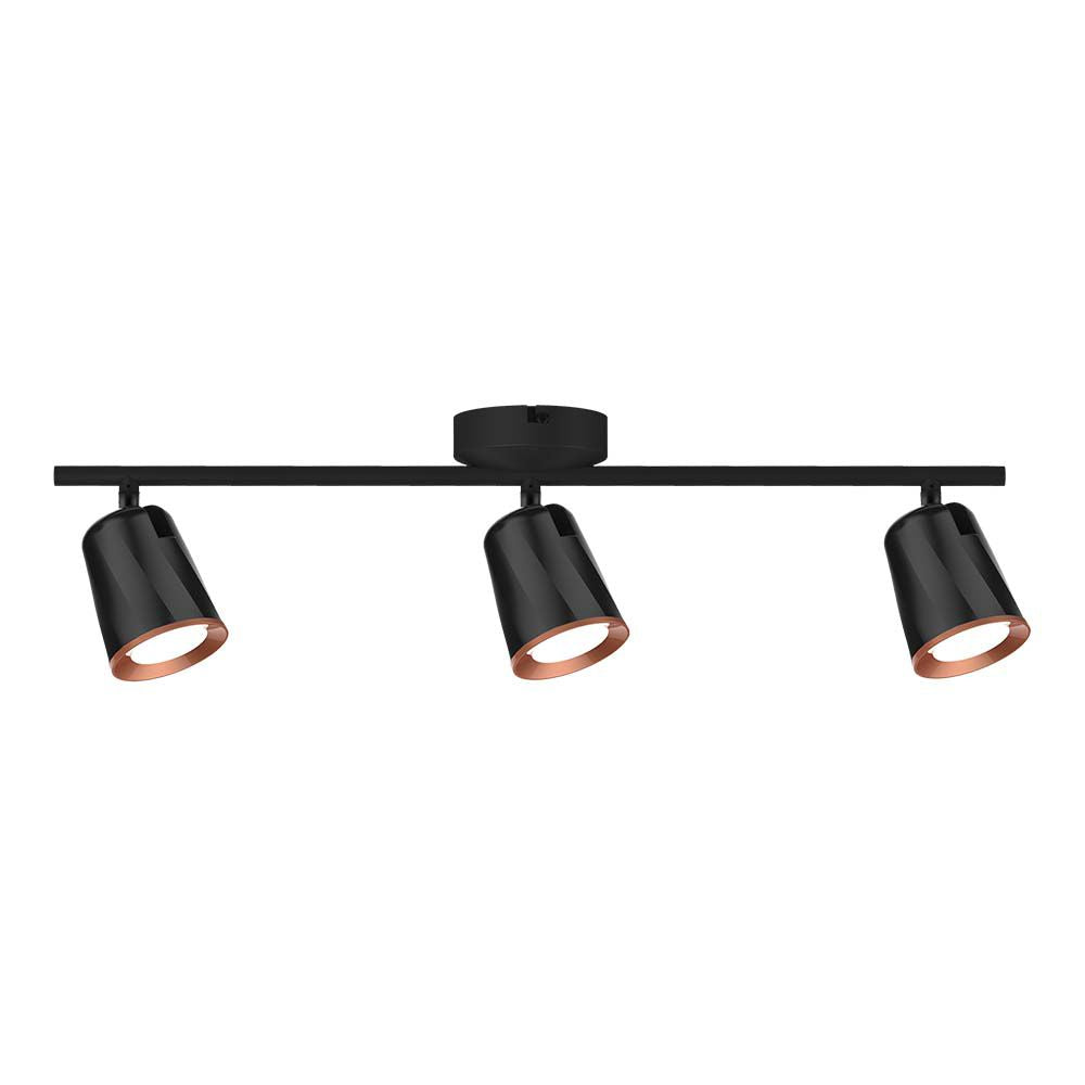 15W Lampa sufitowa / Barwa:3000K / Czarny - Pierścień miedź