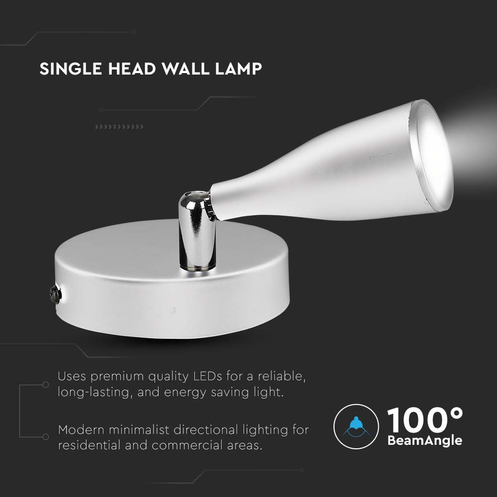 4.5W Kinkiet LED / Barwa:3000K / Biały