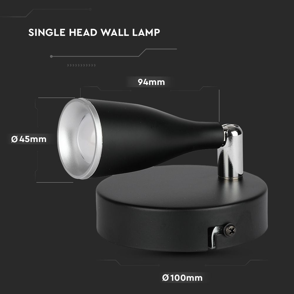 4.5W Kinkiet LED / Barwa:3000K / Czarny