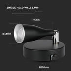 4.5W Kinkiet LED / Barwa:4000K / Czarny