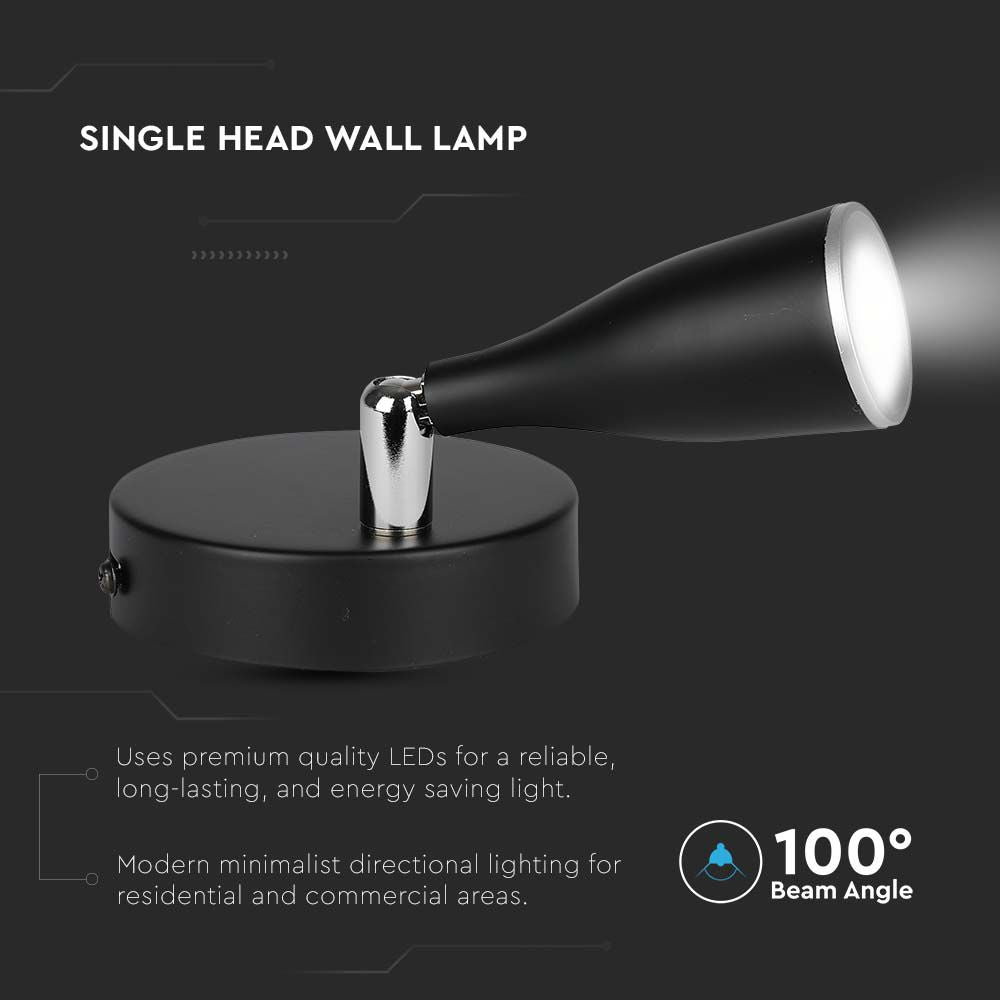 4.5W Kinkiet LED / Barwa:3000K / Czarny