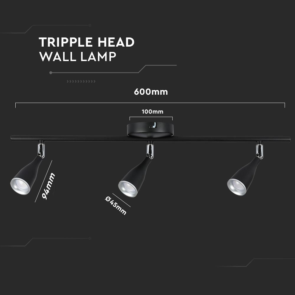 13.5W Lampa sufitowa / Barwa:3000K / Czarny