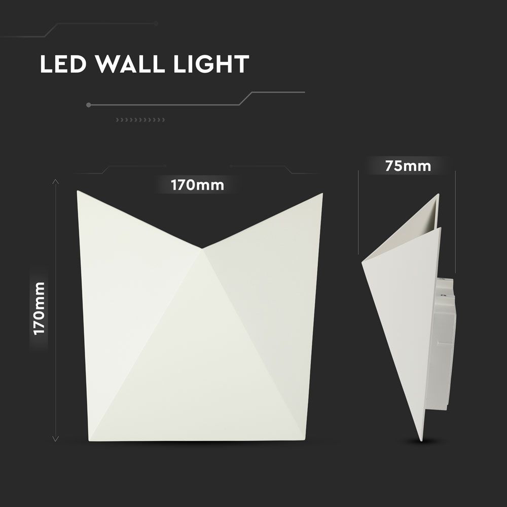 5W Lampa ścienna LED / Barwa:3000K / Obudowa: Biała