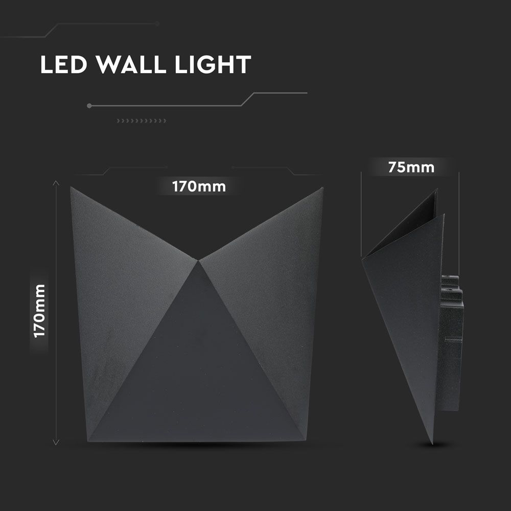 5W Lampa ścienna LED / Barwa:3000K / Obudowa: Czarna