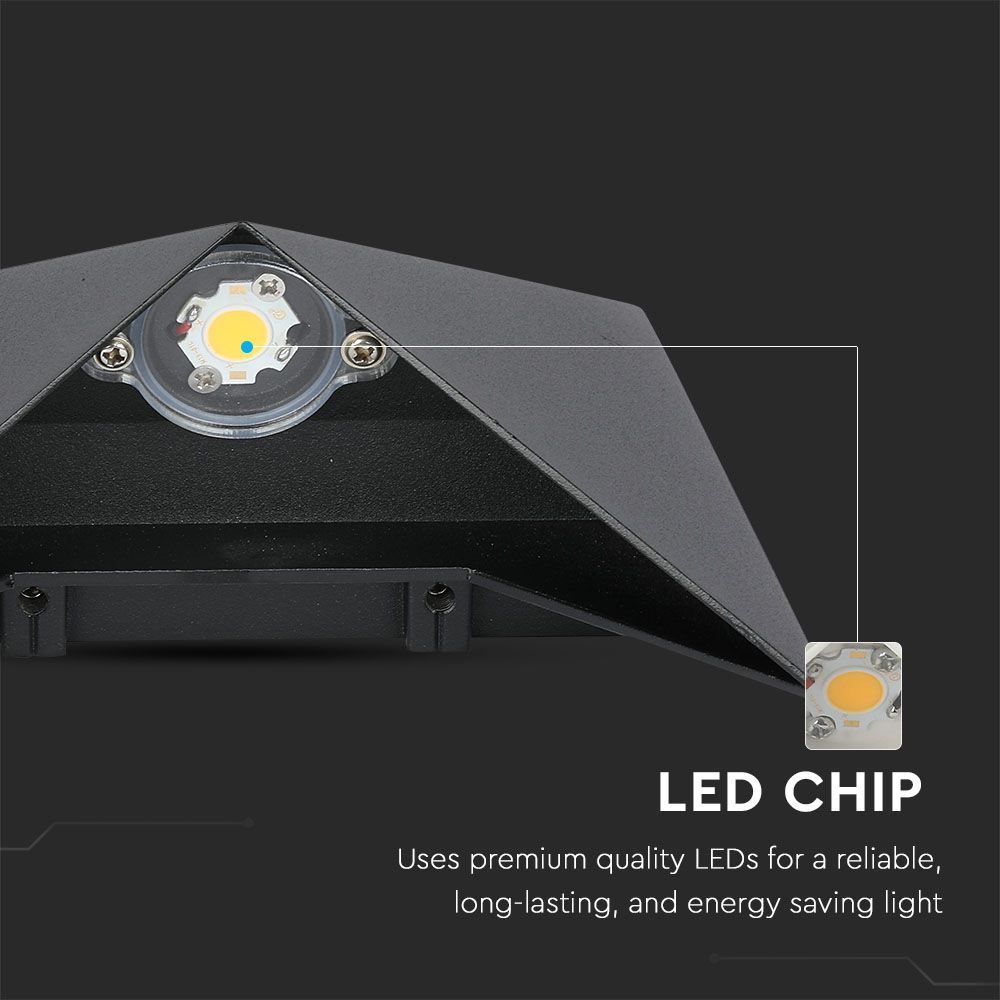 5W Lampa ścienna LED / Barwa:3000K / Obudowa: Czarna