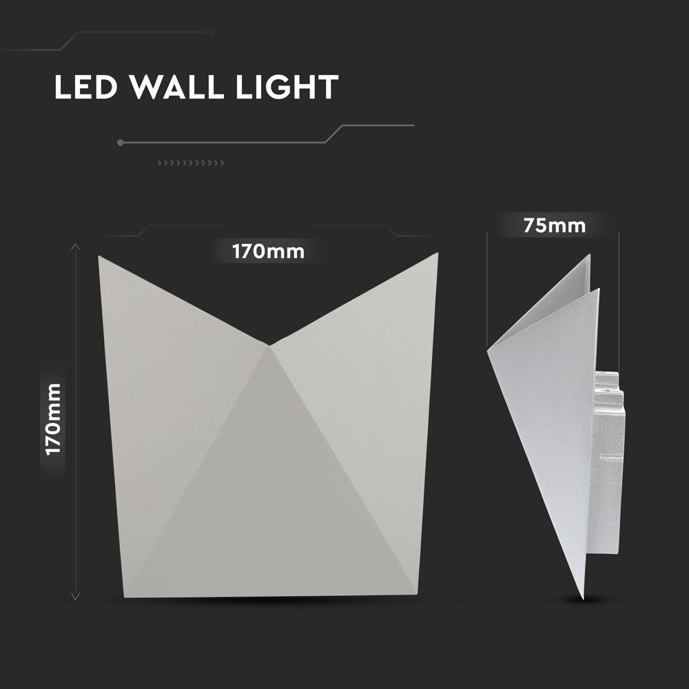 5W Lampa ścienna LED / Barwa:3000K / Obudowa: Szara