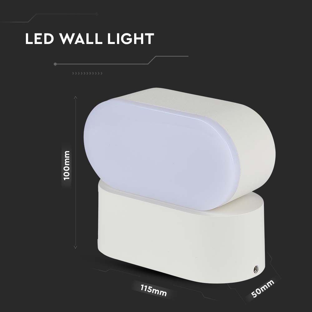 5W Lampa ścienna LED / Barwa:3000K / Obudowa: Biała