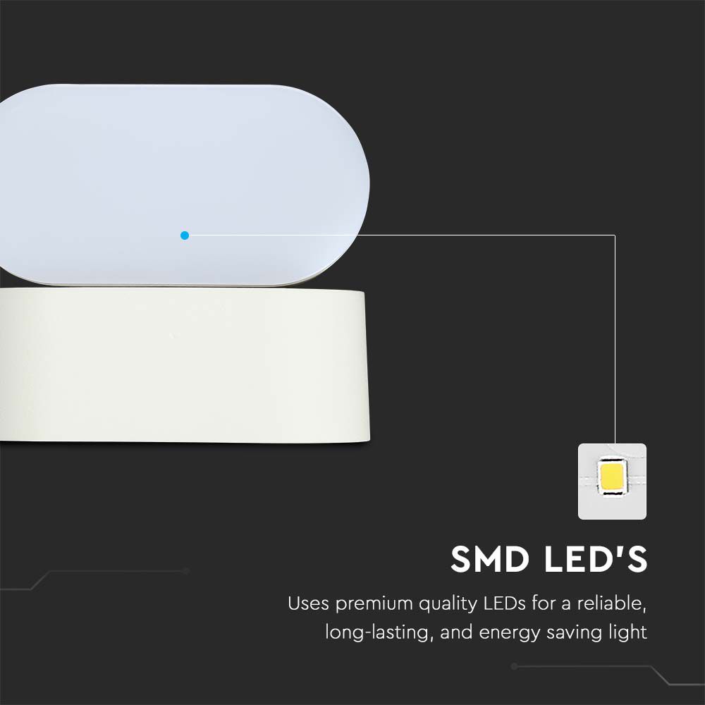 5W Lampa ścienna LED / Barwa:3000K / Obudowa: Biała