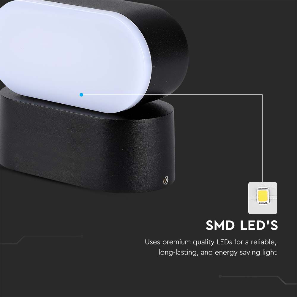 5W Lampa ścienna LED / Barwa:3000K / Obudowa: Czarna