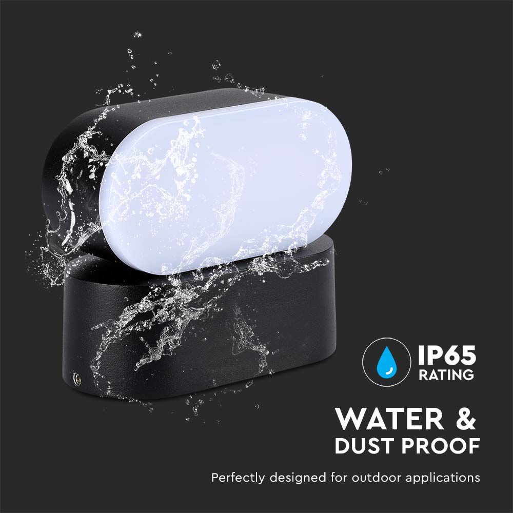 5W Lampa ścienna LED / Barwa:3000K / Obudowa: Czarna