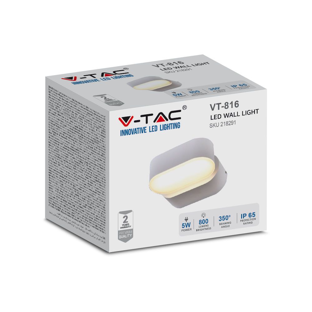 5W Lampa ścienna LED / Barwa:4000K / Obudowa: Szara